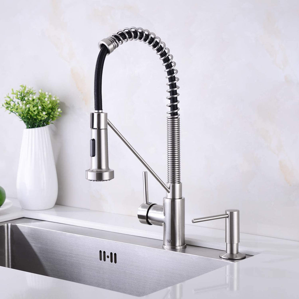 Built in Sink Soap Dispenser, Spot Resist Solid Brass Deck Mounted Kitchen Lotion or Soap Dispenser,Brushed Nickel,Kitchen Sink Soap Dispenser Refill from the Top