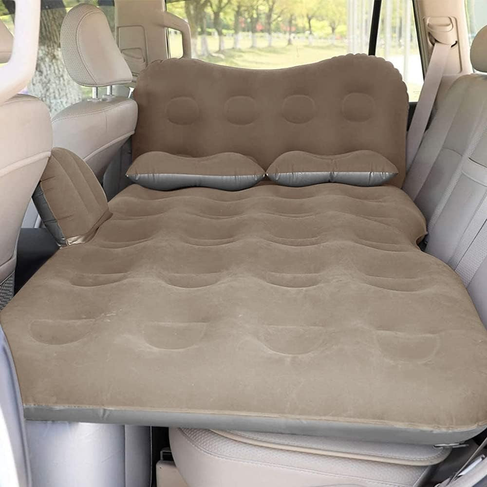 Inflatable Car Air Mattress with Car Air Pump - Thickened Camping Bed Sleeping Pad for SUV, Sedan, Pickup Back Seat