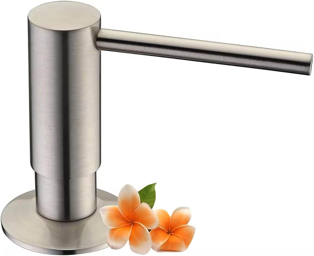 Built in Sink Soap Dispenser, Spot Resist Solid Brass Deck Mounted Kitchen Lotion or Soap Dispenser,Brushed Nickel,Kitchen Sink Soap Dispenser Refill from the Top
