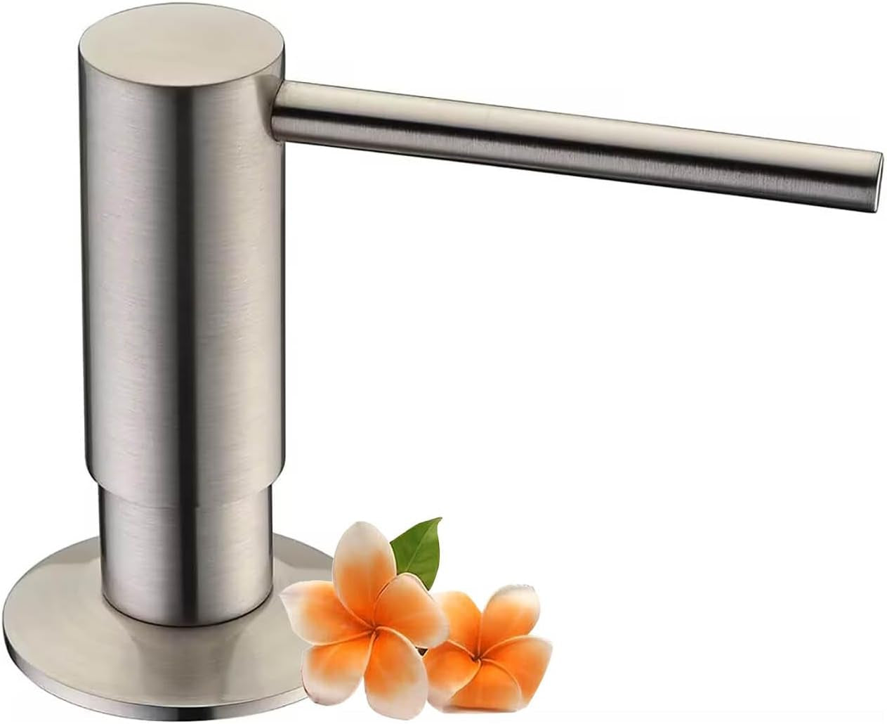 Built in Sink Soap Dispenser, Spot Resist Solid Brass Deck Mounted Kitchen Lotion or Soap Dispenser,Brushed Nickel,Kitchen Sink Soap Dispenser Refill from the Top